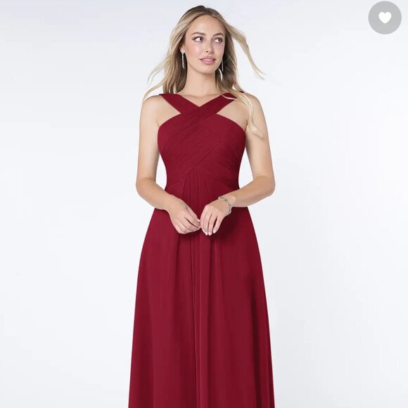 UNALTERED Azazie Kaleigh in Burgundy - Picture 1 of 4